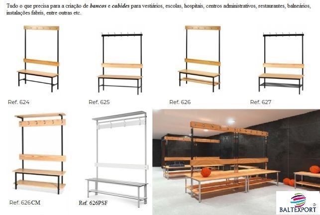 Banco corrido vestiário com réguas mad.Pinho ou Fenólico Várias Medida