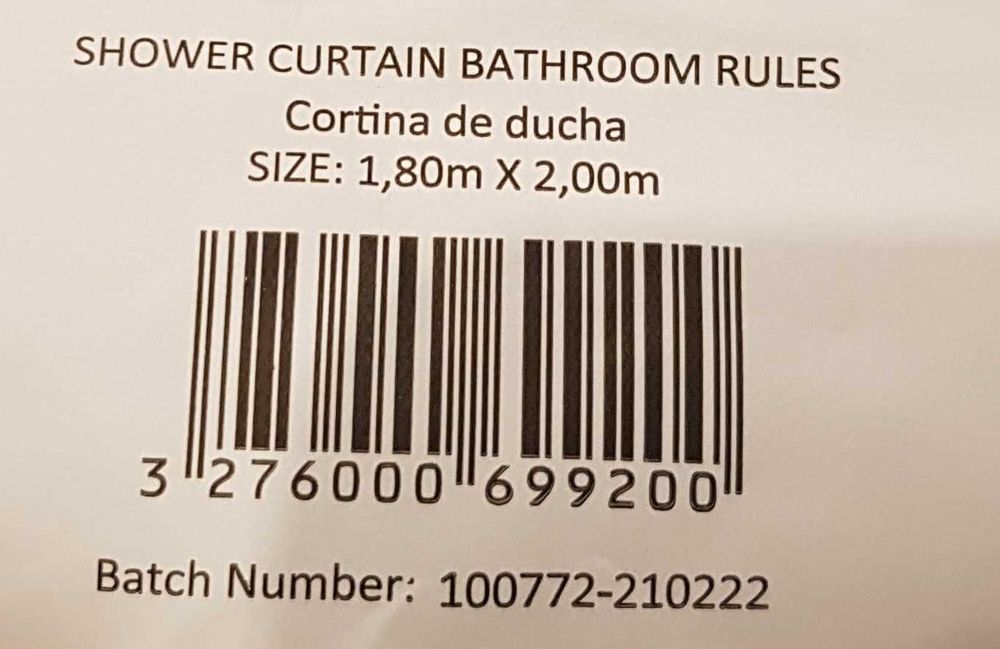 Zasłona prysznicowa wodoodporna 180x200 cm