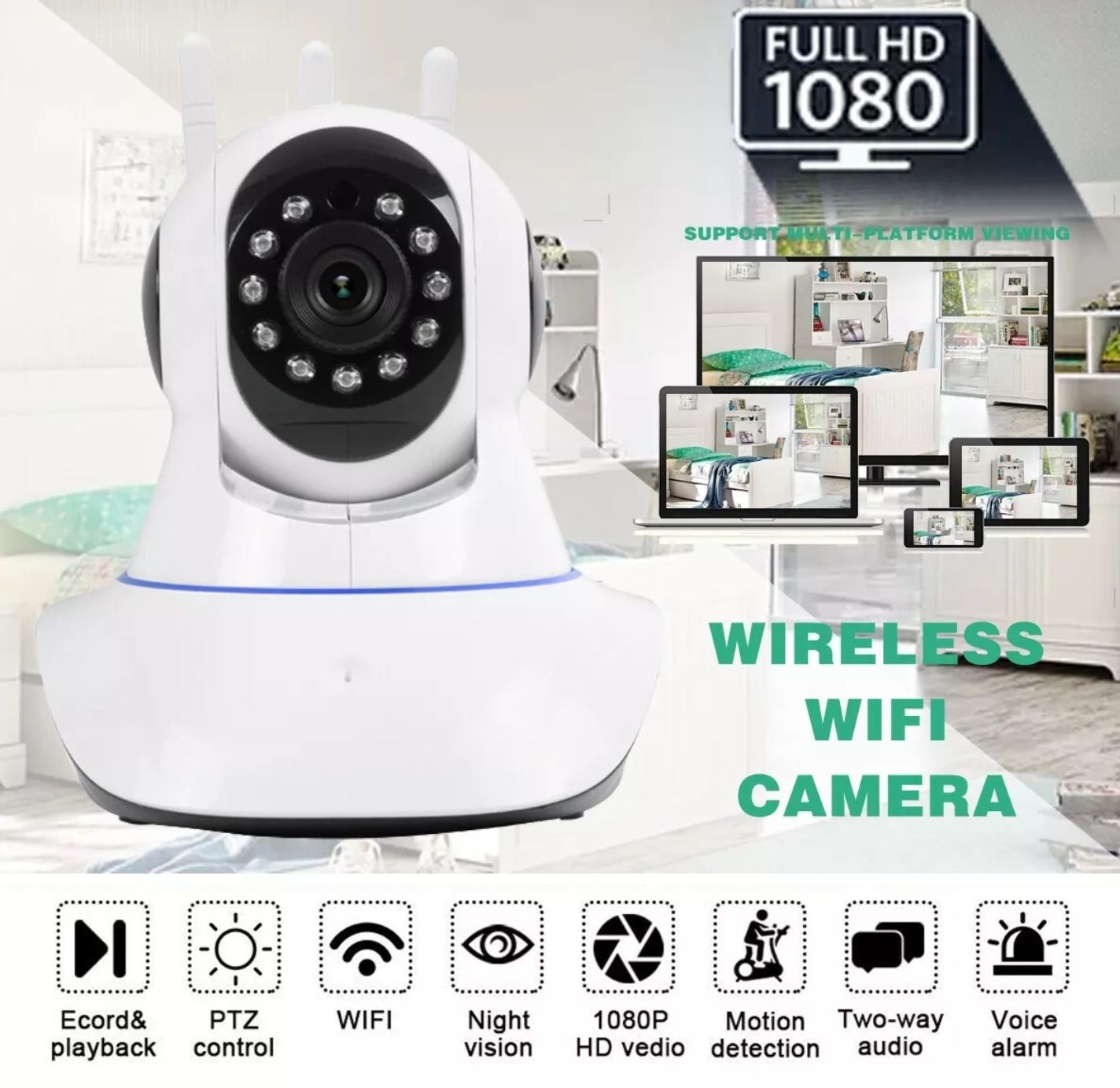 Câmara IP de vigilância sem fios Wi-Fi (Veja tempo real no telemóvel