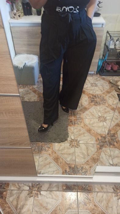 Szerokie spodnie z wysokim stanem xl