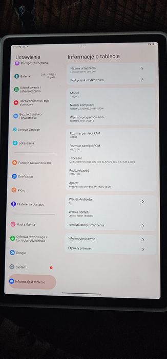 Tablet Lenovo tab 11 drugiej gen.