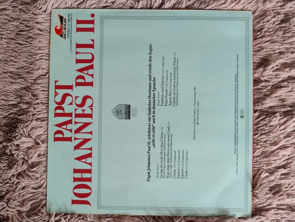 Płyta winylowa "Papst Johannes Paul II" wydanie niemieckie 1980