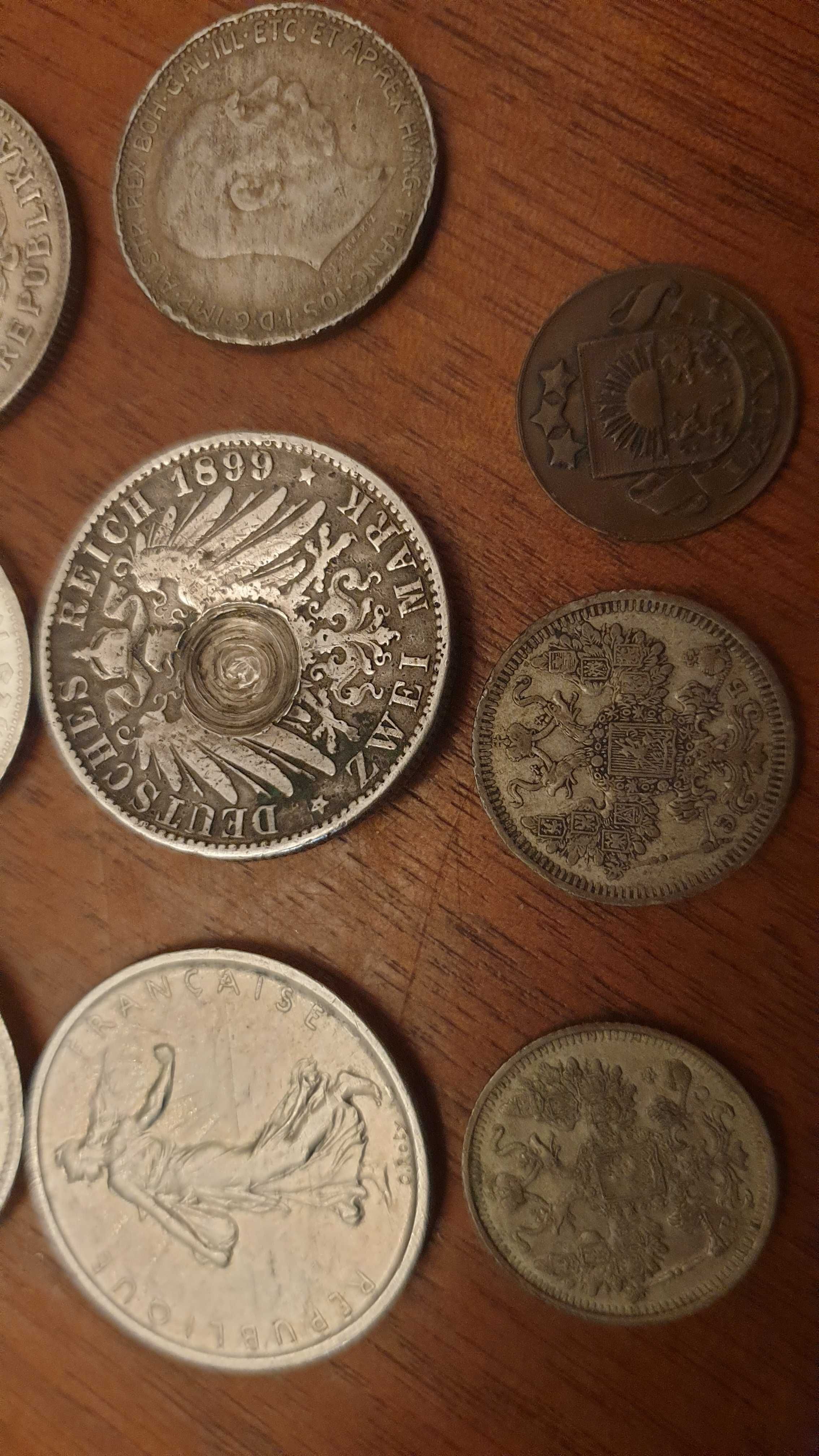 Zestaw srebrne monety  Niemcy Hindenburg Rosja i inne-65 gram srebra