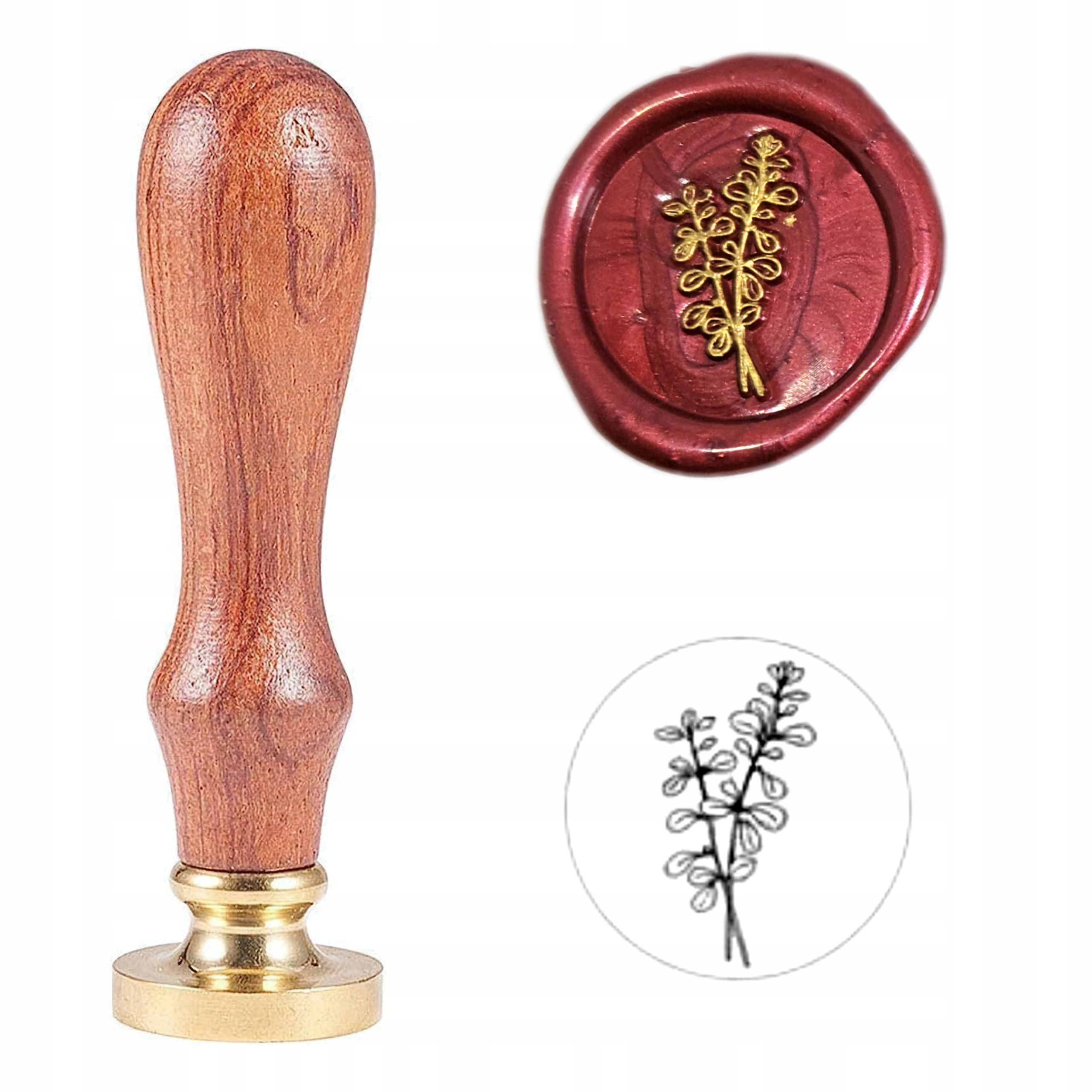 pieczęć, stempel do wosku, laku wzór polny kwiat