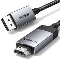 Kabel Ugreen DP119 DisplayPort / HDMI 4K 60Hz 1m - szary