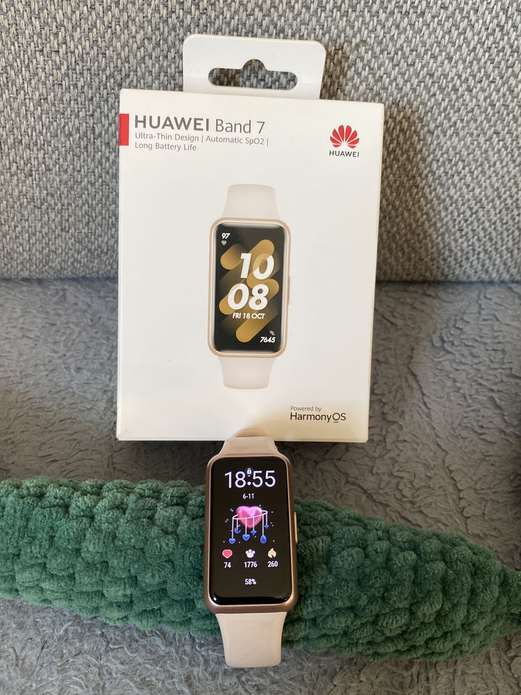 Smartband Huawei band 7 zegarek, oryginalne pudełko, ładowarka