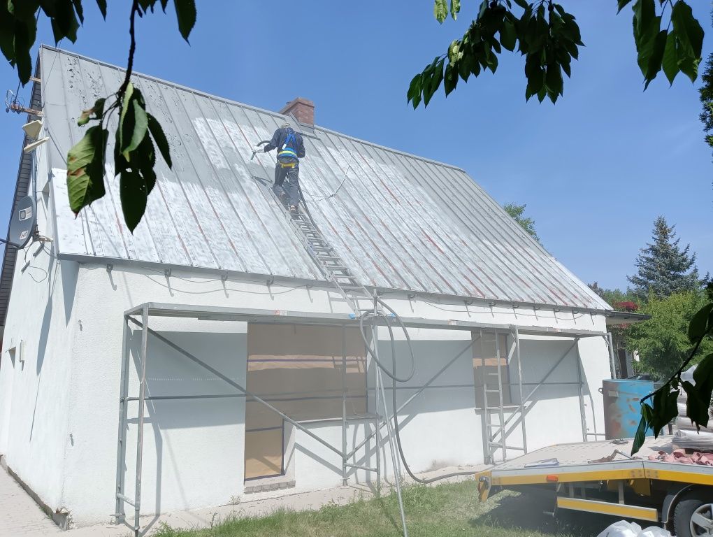 Piaskowanie mobilne ściany cegła dach maszyny rolnicze