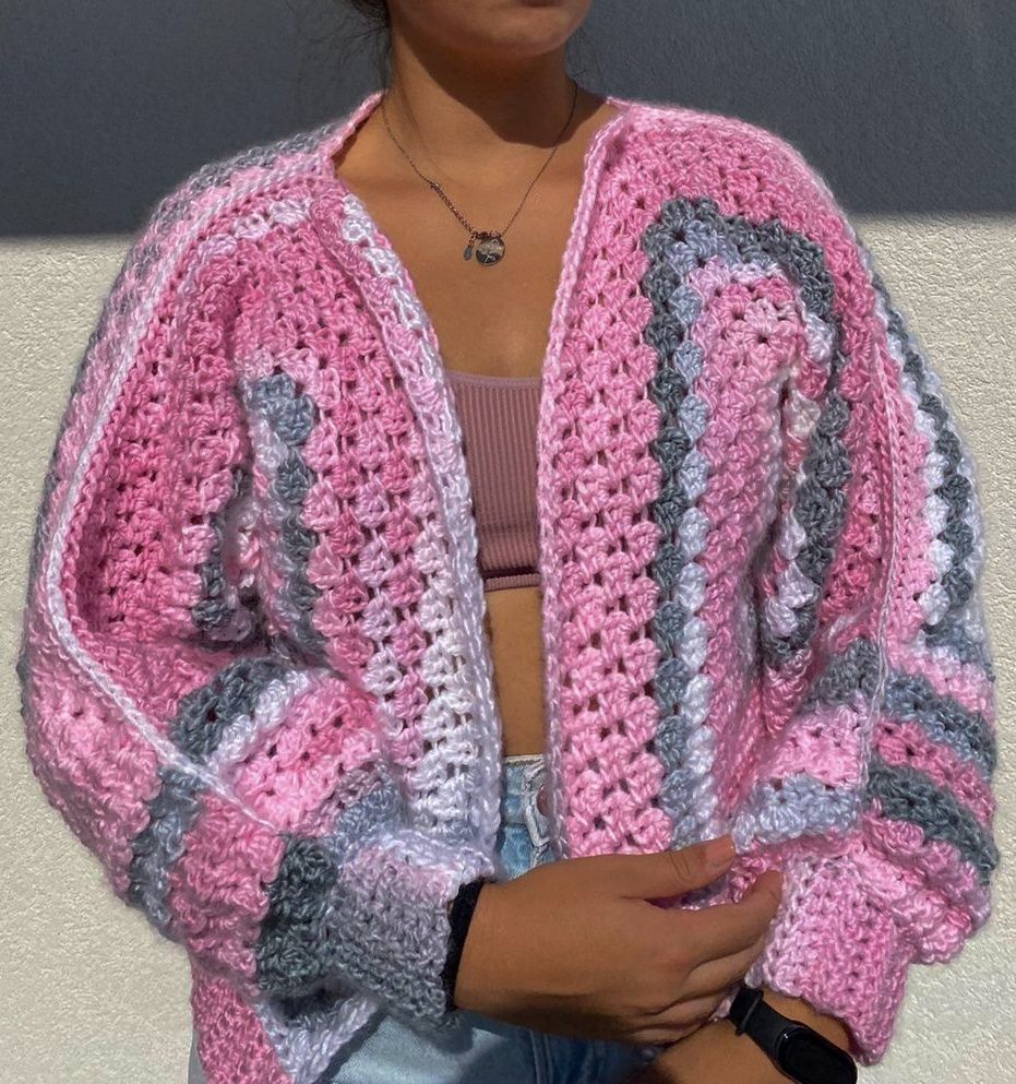 Casaco/cardigan crochet feito à mão