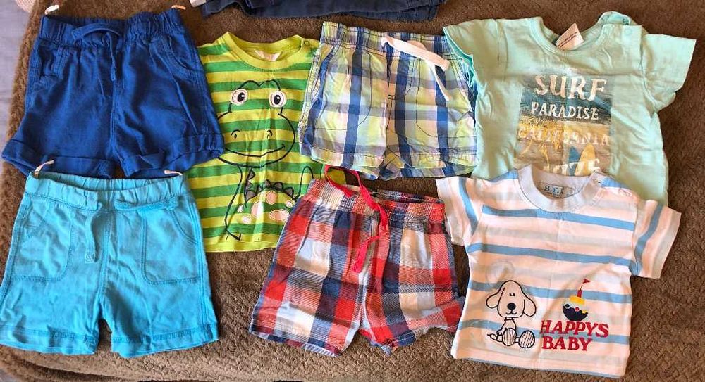 Spodnie koszulki bluzy rozmiar 74 80 zestaw 32szt