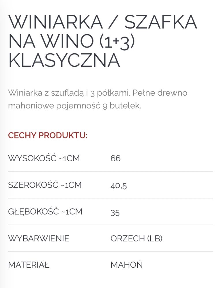 Szafka na wino tzw. winiarka