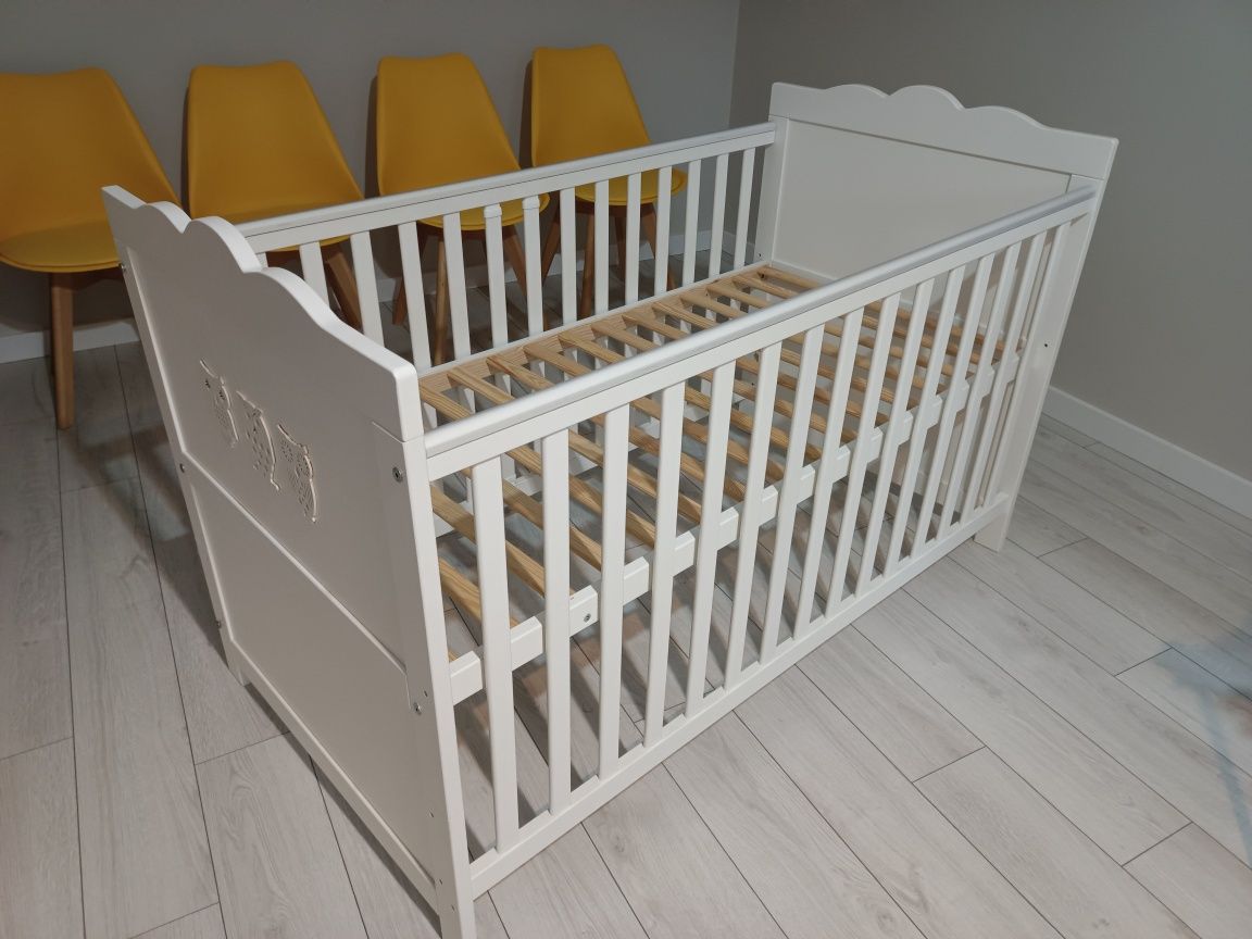 Łóżko łóżeczko dla dziecka 2w1 Marsell Klupś 140x70 + materac przewija