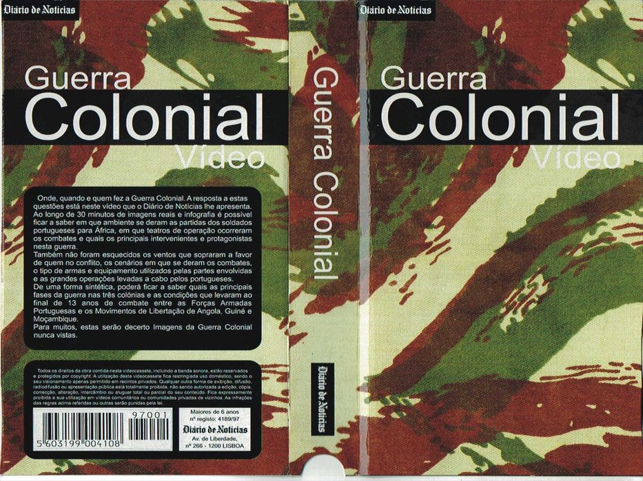 Imagens vídeo da Guerra COLONIAL. Cassete VHS