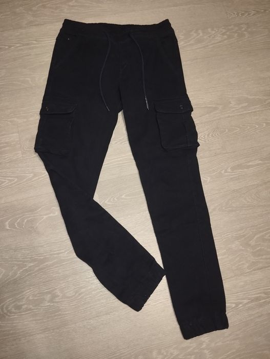 Чоловічі теплі джинси темно сині