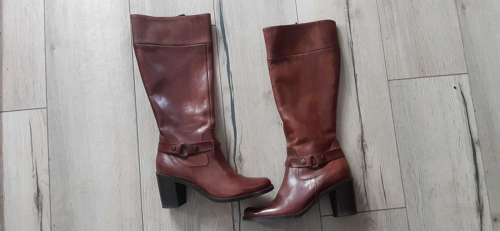 Kozaki damskie skórzane ocieplane