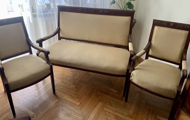 Komplet kanapa fotele antyk XIX w.