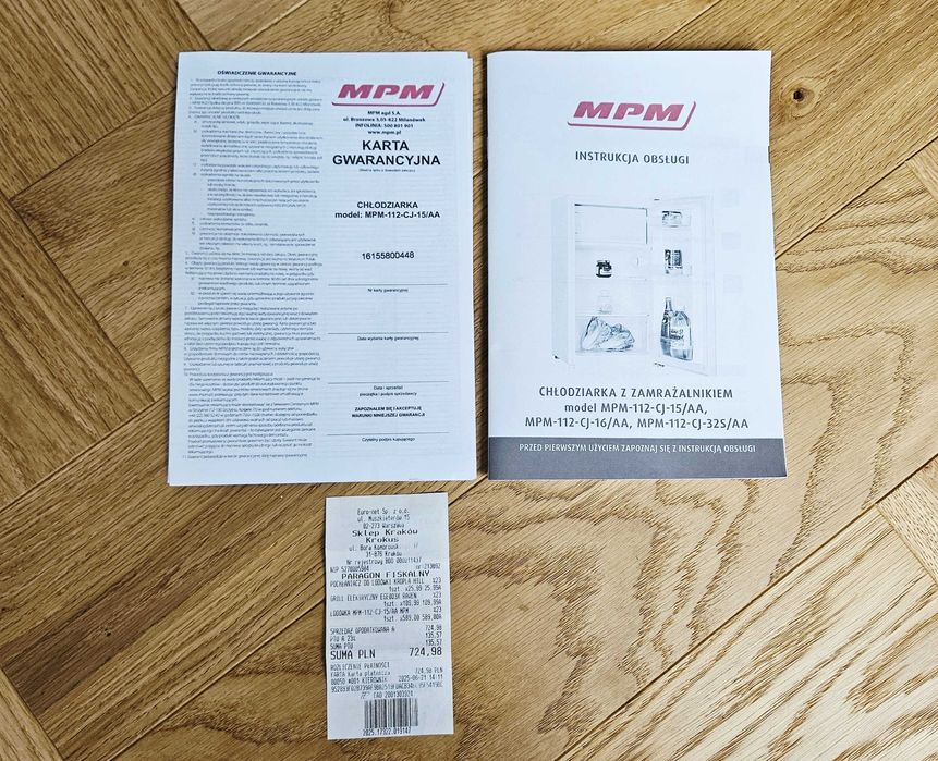 Lodówka z zamrażarką MPM 84 cm, stan idealny, na gwarancji