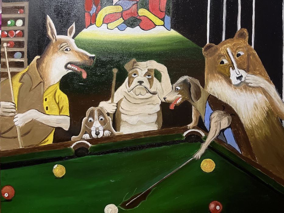 «Артур Сарнофф,Собаки грають у більярд 60*40»