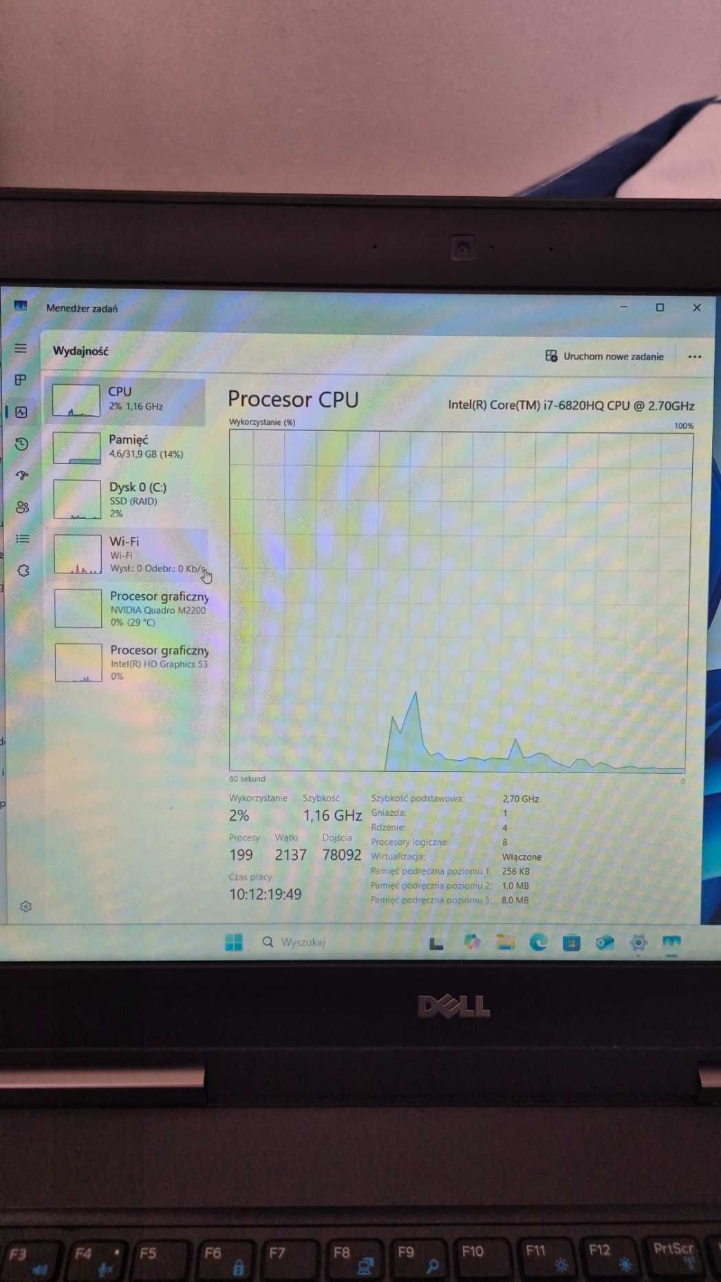 Laptop Dell Precision 7520 i7-32-256SSD-Quadro M2200-11PRO-NFC + DOCK