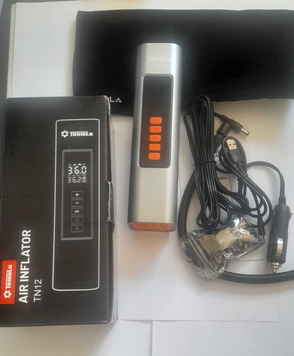 TEMOLA pompka przenośna samochód motocykl sprężarka miernik ciśnienia