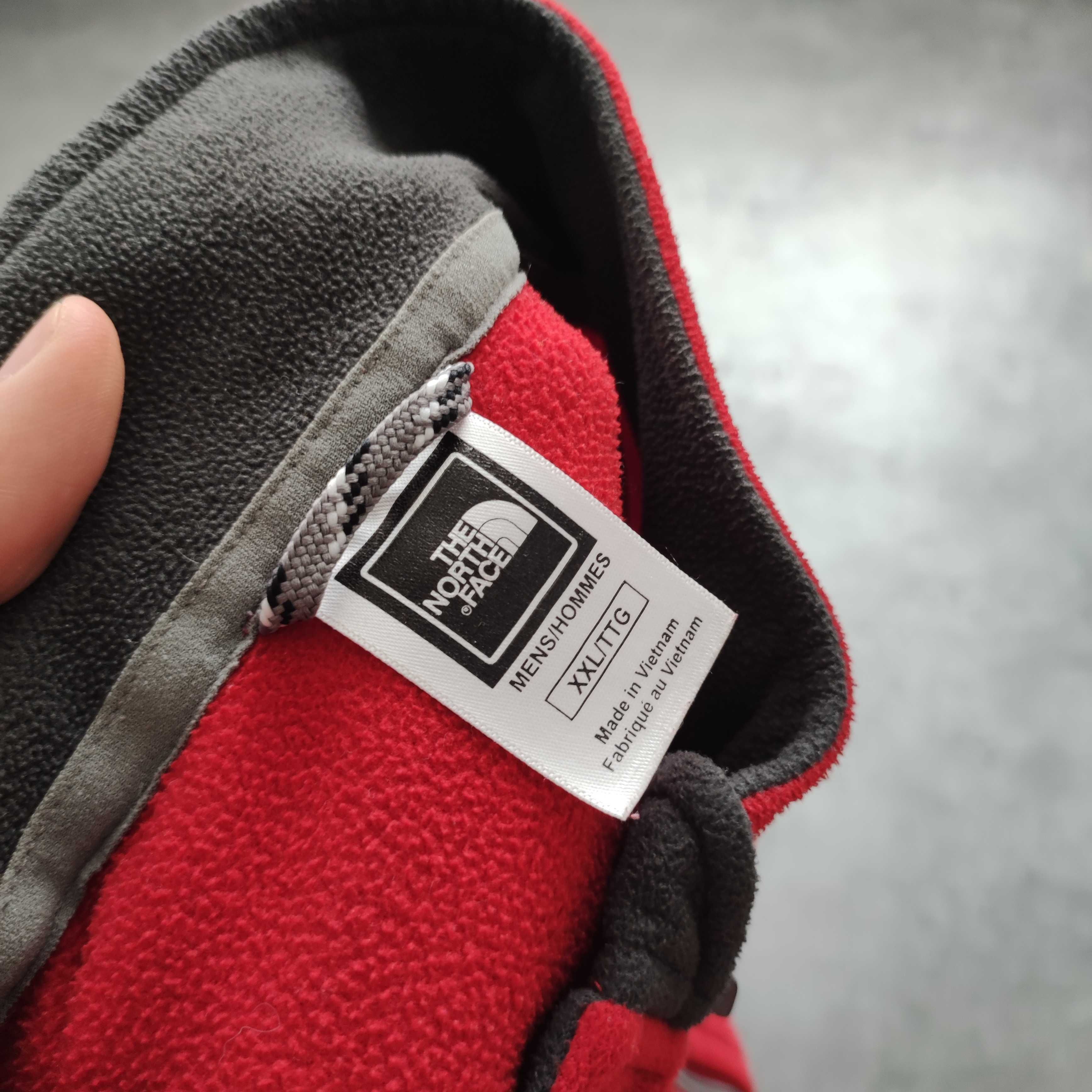 MĘSKA Bluza PREMIUM TNF The North Face Czerwona Polartec TKA100 Suwak
