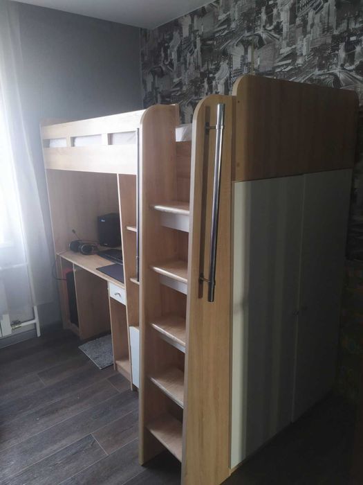 дитяче 2х етажне ліжко з комп'ютерним столом
