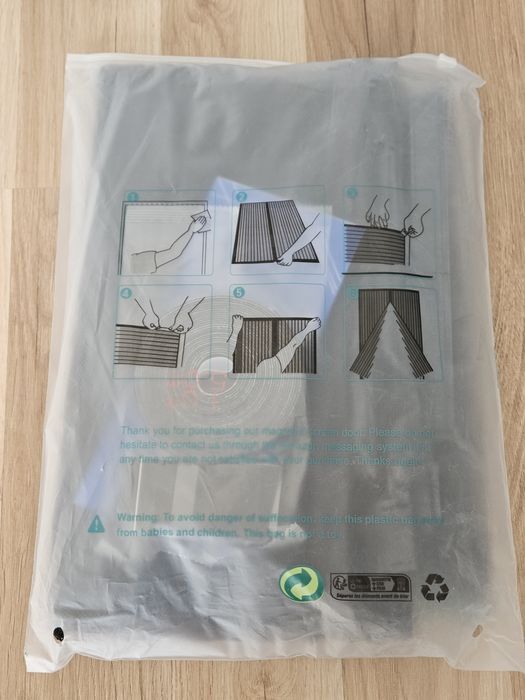 Moskitiera Magnetyczna nowa  do Drzwi 80x240 cm – Czarna
