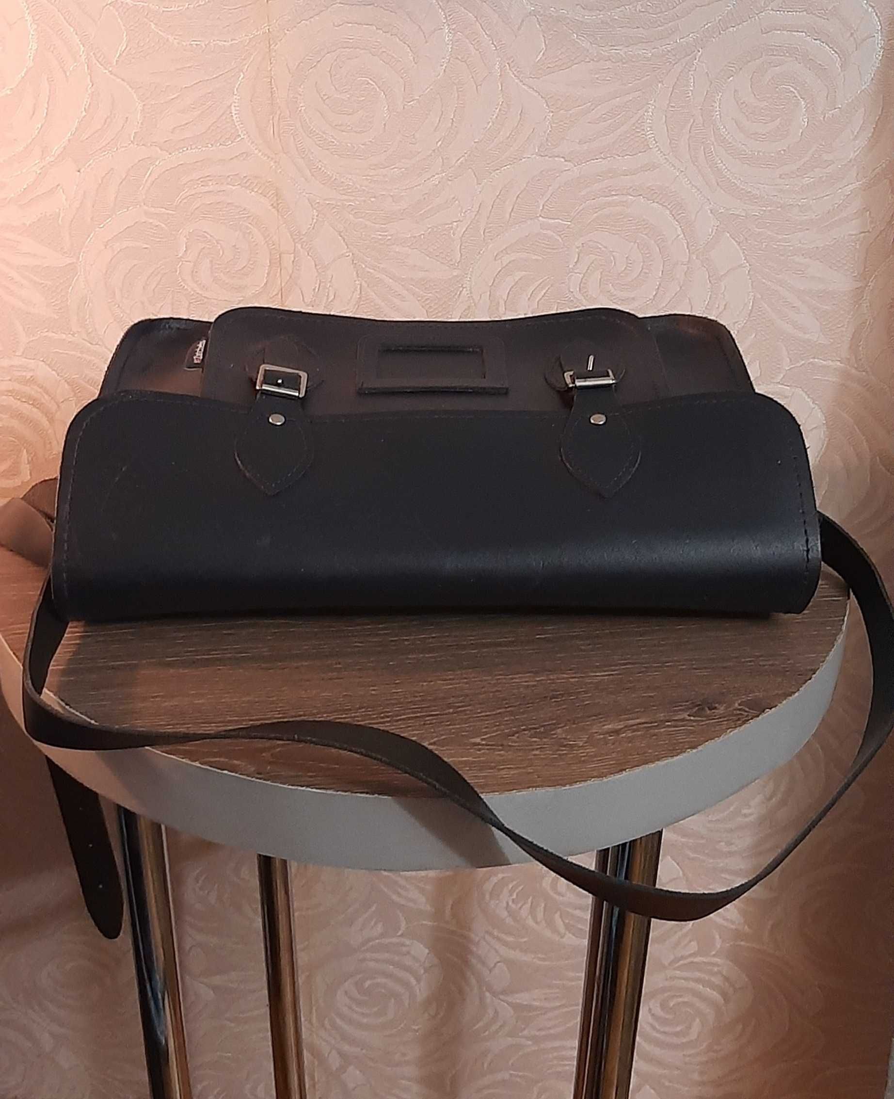 Портфель, сумка  Zatchels, натуральна шкіра (ручна робота), темно-синя