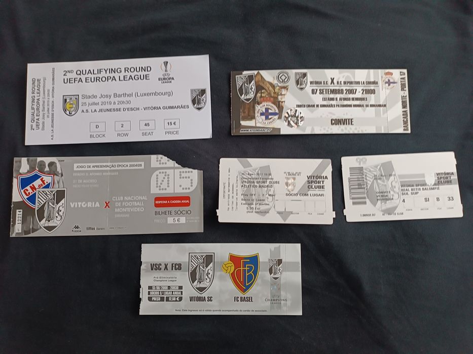 200 Bilhetes futebol UEFA clubes portugueses