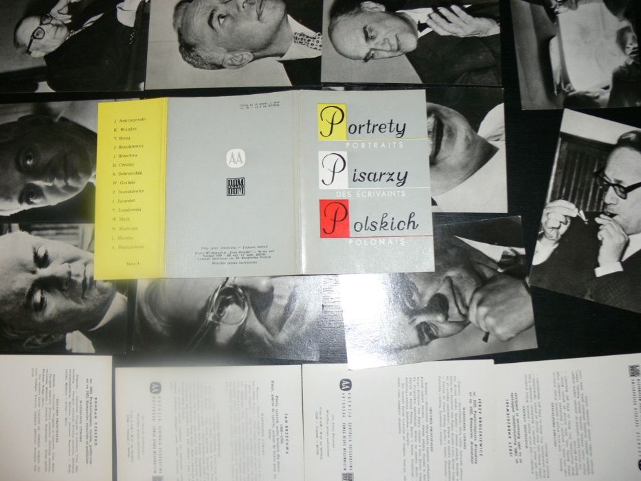 Portrety Pisarzy Polskich zestaw 15 pocztówek w obwolucie z PRL 1967r