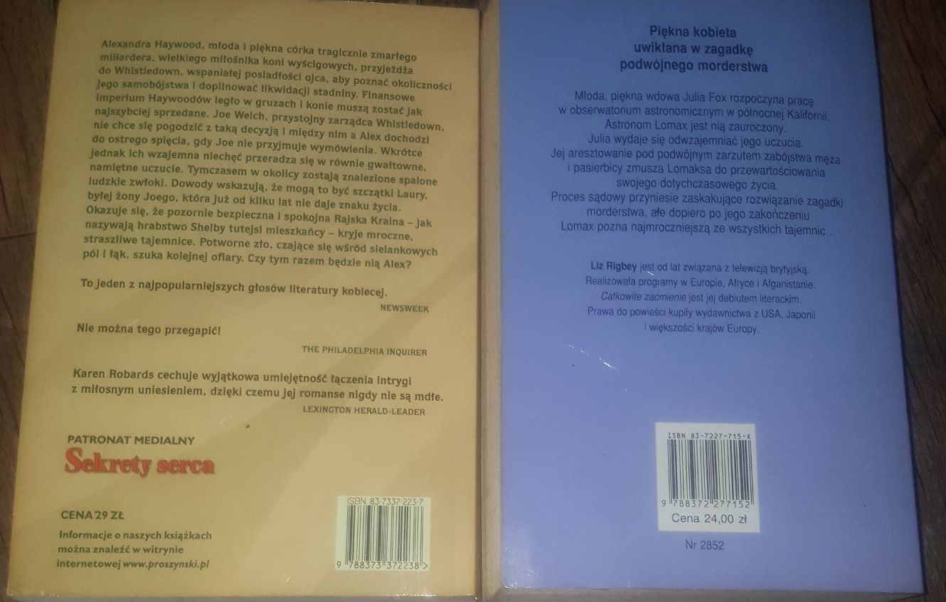Książki sensacyjne kryminały,ccna za 2