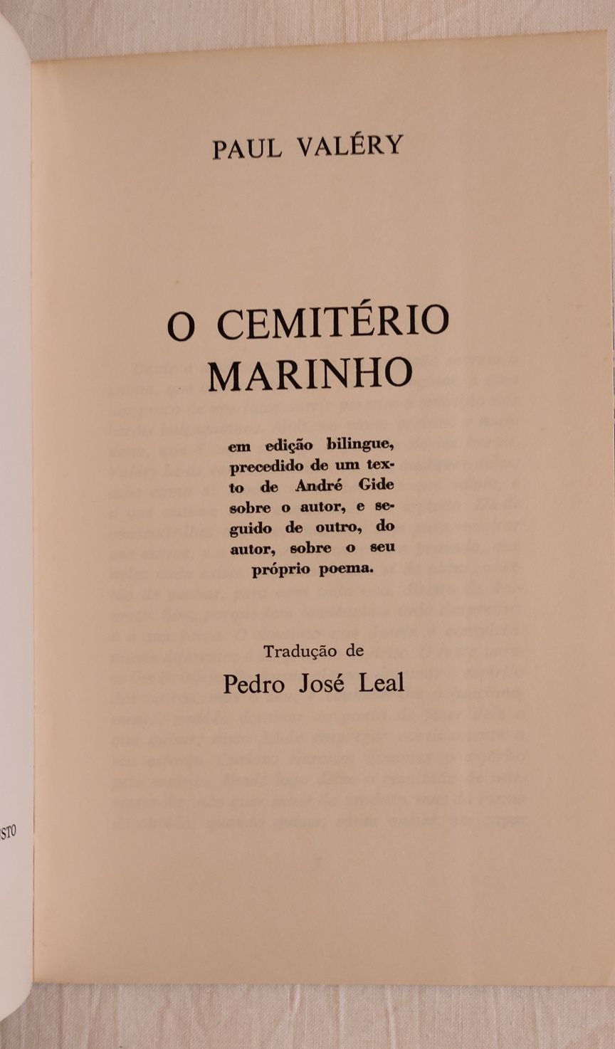 O Cemitério Marinho , Paul Valéry