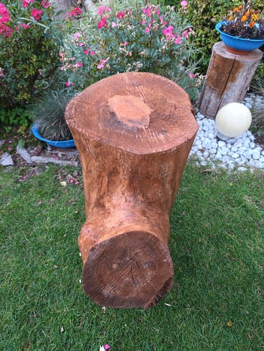 Pień z drewna bardzo duży.