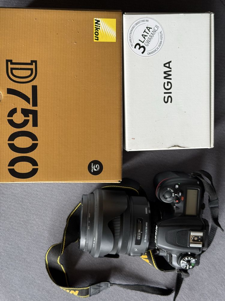 Nikon D7500 + Sigma 24-70mm F2.8 DG Art + pokrowiec Manfrotto