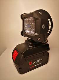 Bosch 18v Wurth lampa led z adapterem do akumulatorów Zabezpieczenie