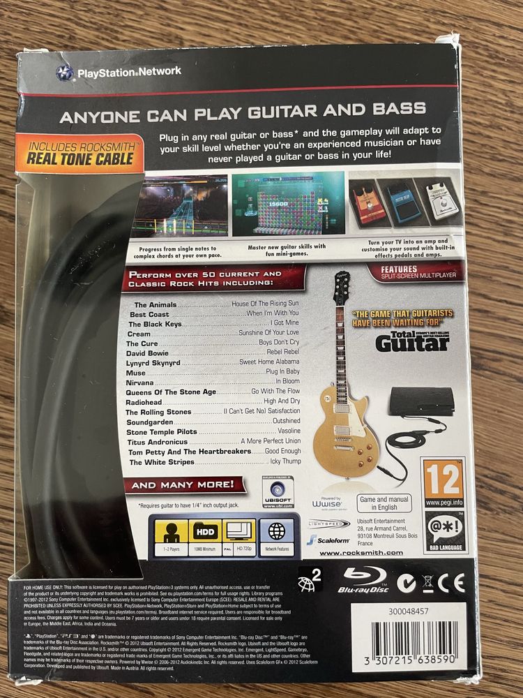 Rocksmith ps3 zestaw z kablem i adapterem do konsoli
