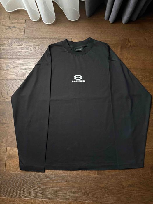 Лонгслив, лонгслів футболка з довгим рукавом Balenciaga unity logo