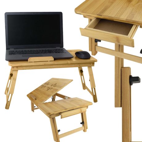 Drewniany składany stolik pod laptopa
