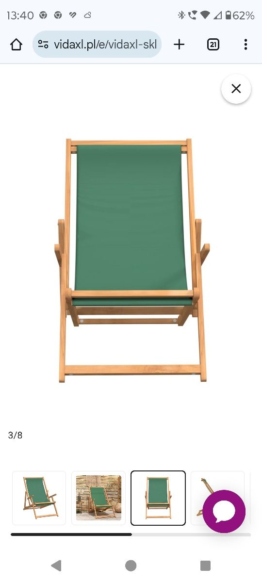 Leżak plażowy składany