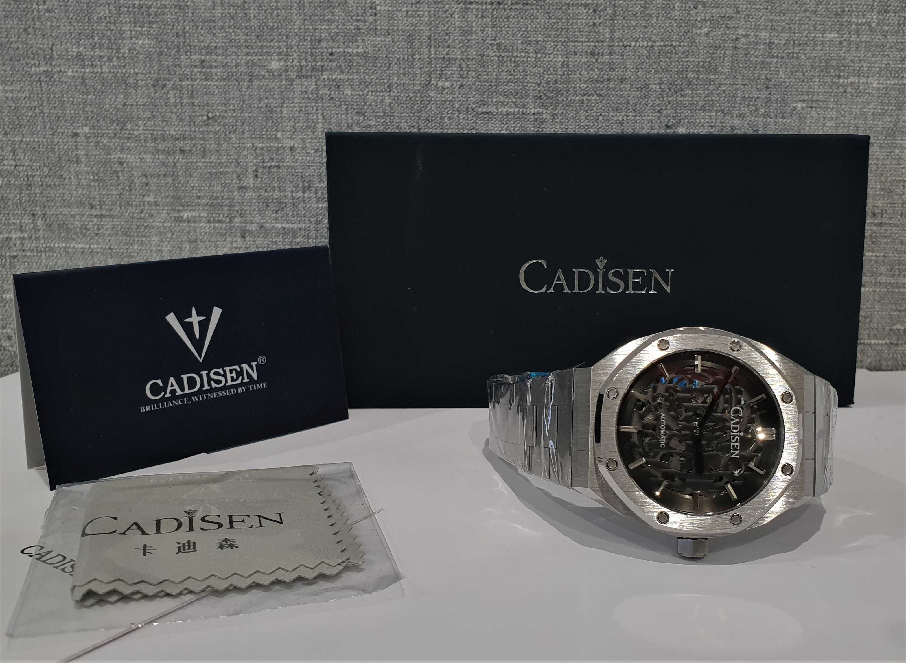 Мужские часы Cadisen Automatic 42mm Sapphire Skeleton C8183M NH70A
