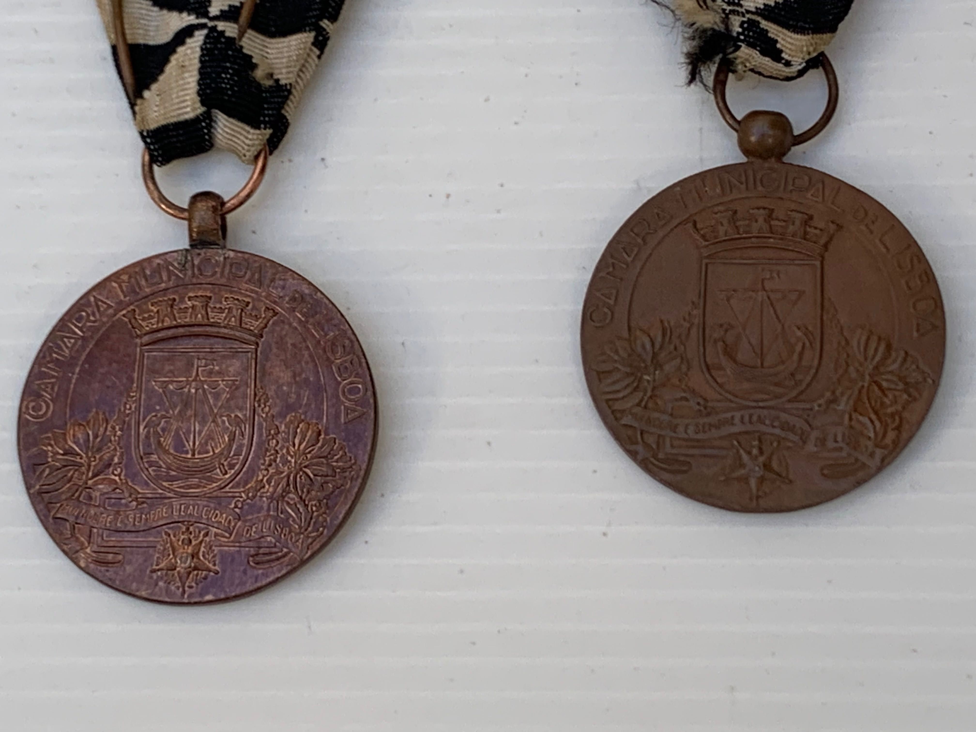 Conjunto de 4 medalhas , câmara municipal de Lisboa