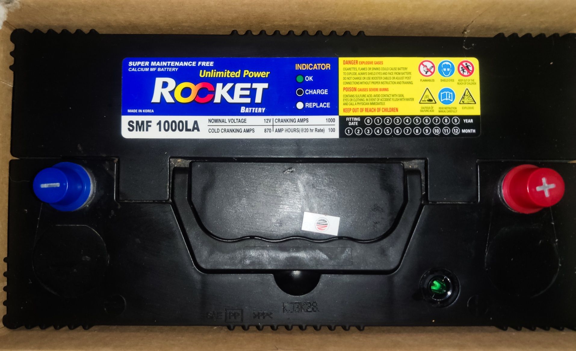 Аккумулятор  Rocket SMF 1000LA - 100Ah 870A