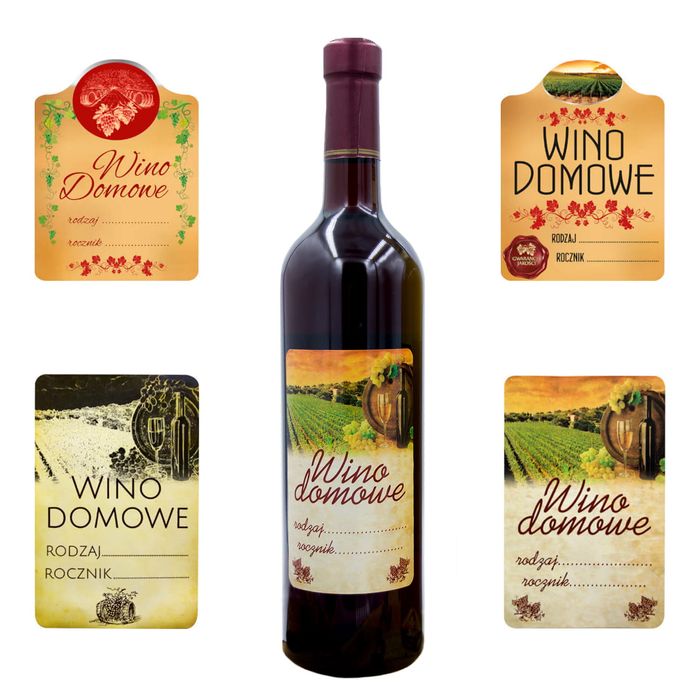 20 sztuk - etykiety samoprzylepne na wino domowe