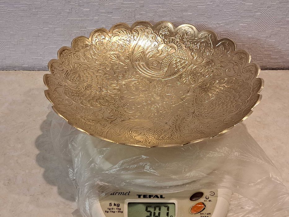 Коллекционная фруктовница - орнамент - латунь.