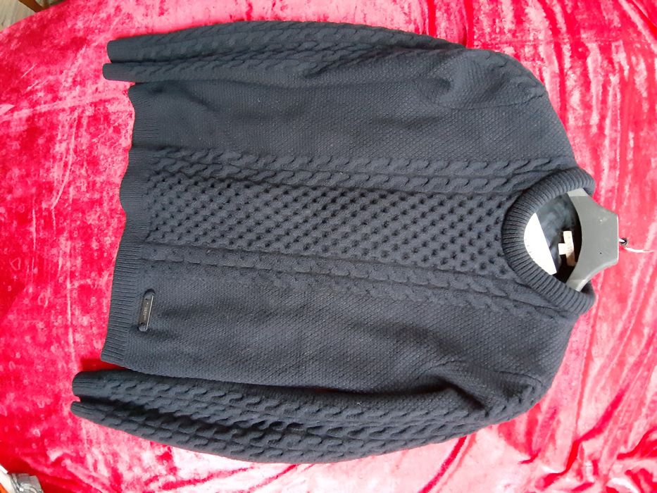 Burberry sweter granat wełna L 100% oryg nr seryjny