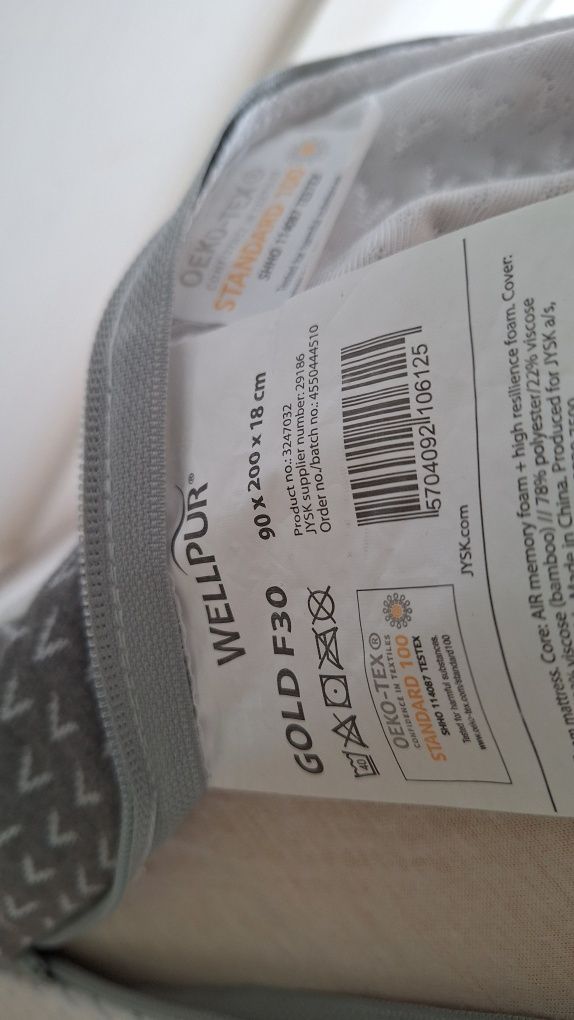 Materac piankowy WELLPUR GOLD F30 80x200 Wysokość 18 cm