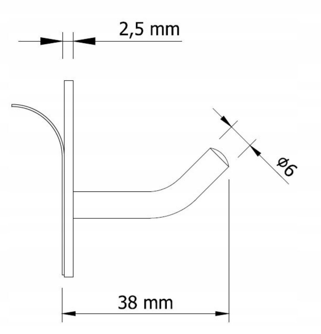 Wieszak samoprzylepny kwadratowy kom 6szt