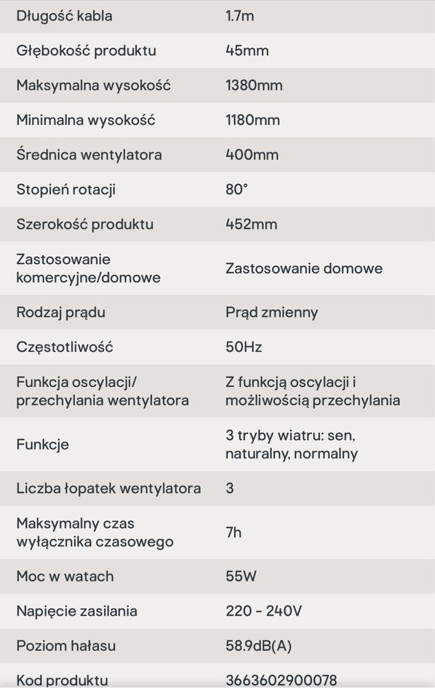 Wentylator z pilotem zdalnego sterowania.