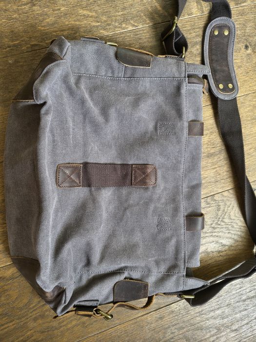 Сумка мужская парусиновая с кожей 35*30*13см