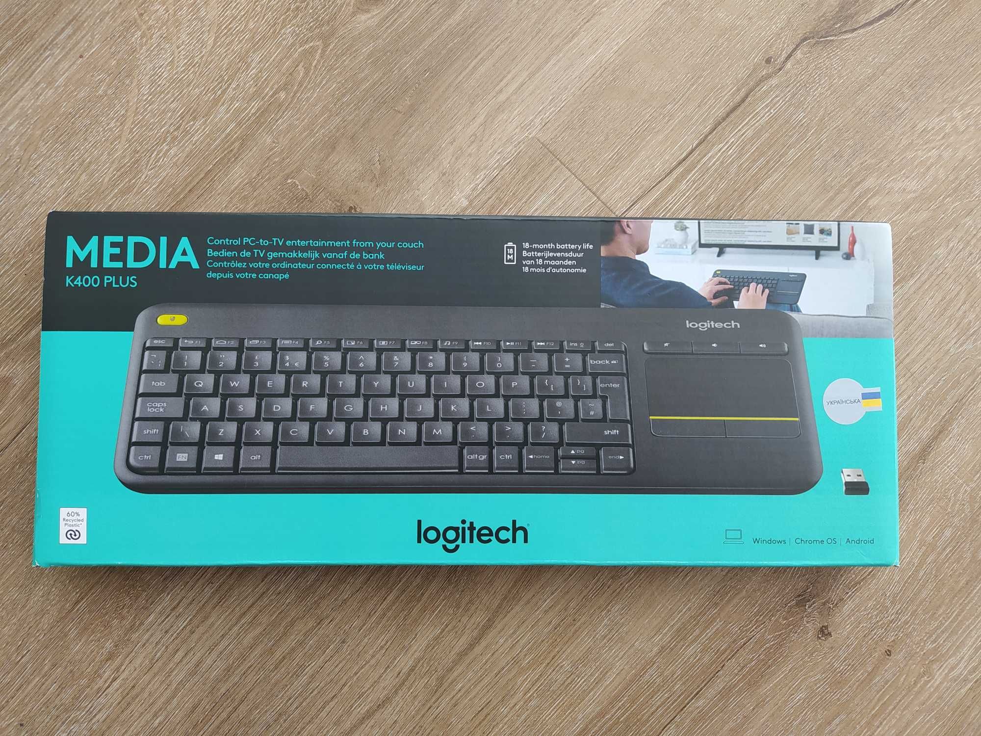 Бездротова клавіатура Logitech K400 plus