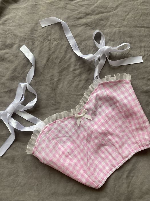 Топ банти клітинка рожевий крутий новий